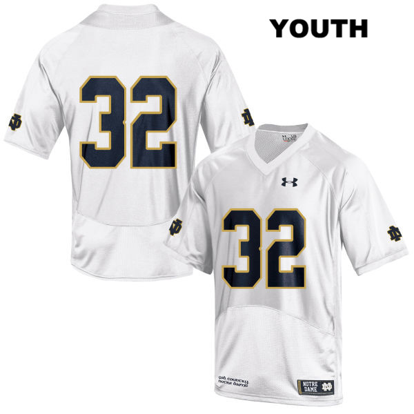 Youth NCAA Notre Dame Fighting Irish #32 Mick Assaf Stitched College Under Armour Authentic White No Name Football Jersey TO10B22MA